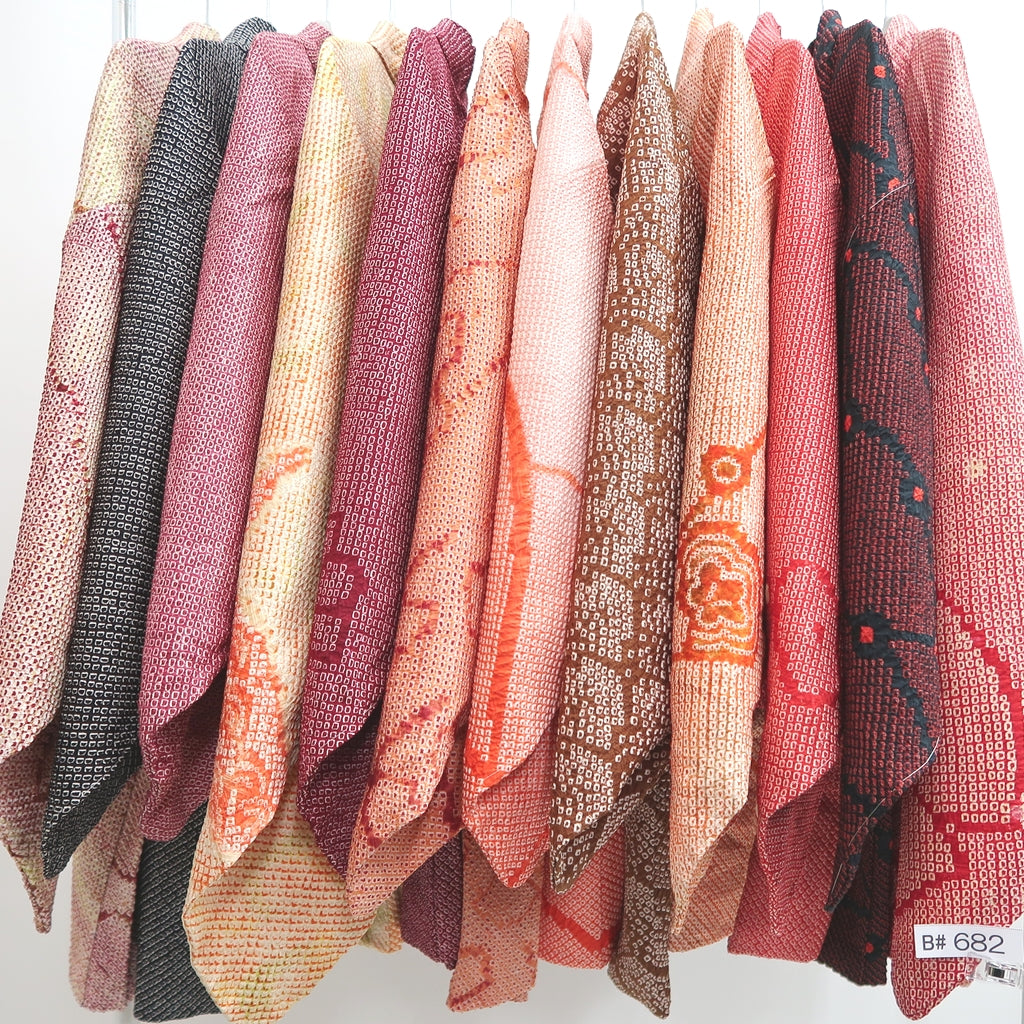 Bundle 12pcs Silk Vintage Full Shibori Haori Wholesale Bulk Free Shipping #682