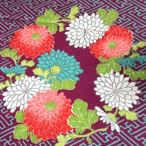 KK1463A1 Silk Kimono Fabric Vintage(1920-1950) Sayagata Dark Purple 53.9x11.4in(137x29cm)