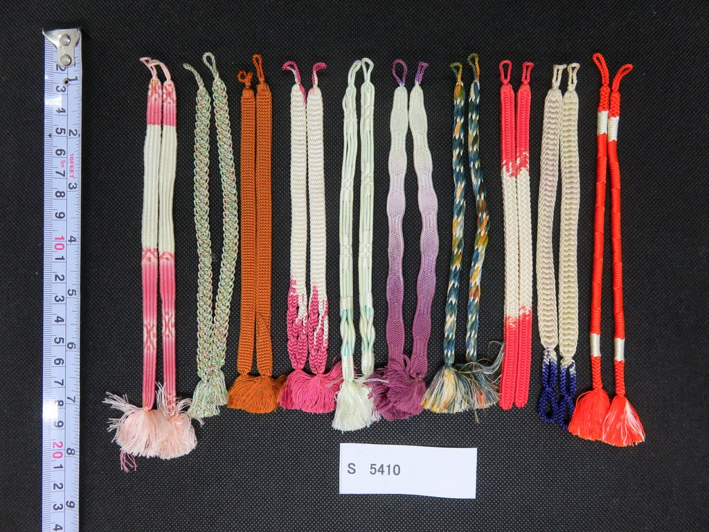 S#5410 Silk Haori Himo Flat Braid 10pcs Bundle Pack