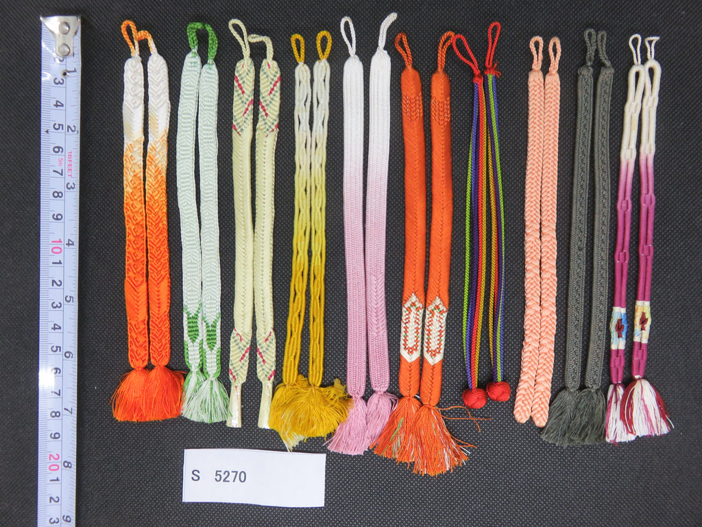 S#5270 Silk Haori Himo Flat Braid 10pcs Bundle Pack