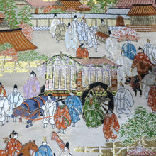 Load image into Gallery viewer, BB10092AF Silk Obi Fabric Heian Period Aristocrats Beige 100.4x10.6in(255x27cm)
