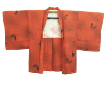Load image into Gallery viewer, Haori Jacket Reddish Brown Butterfly Silk #10851E3
