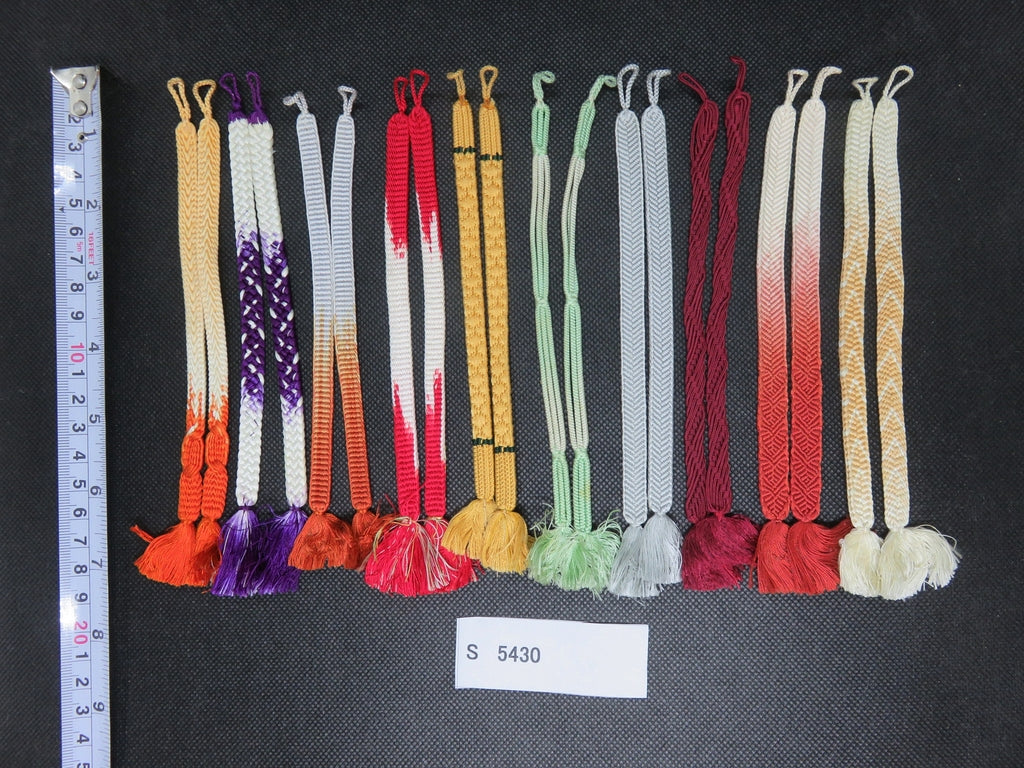 S#5430 Silk Haori Himo Flat Braid 10pcs Bundle Pack