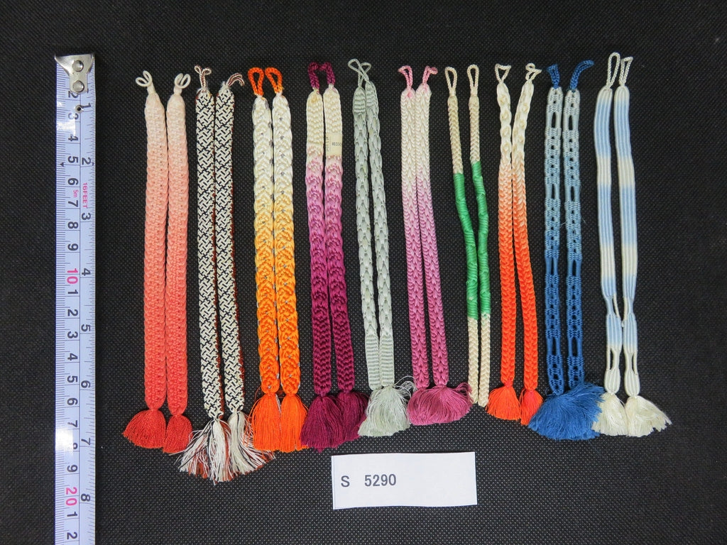S#5290 Silk Haori Himo Flat Braid 10pcs Bundle Pack