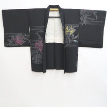 Load image into Gallery viewer, Haori Jacket Vintage(1950-1980) Black Gold Silver Floral pattern Silk #10981F3
