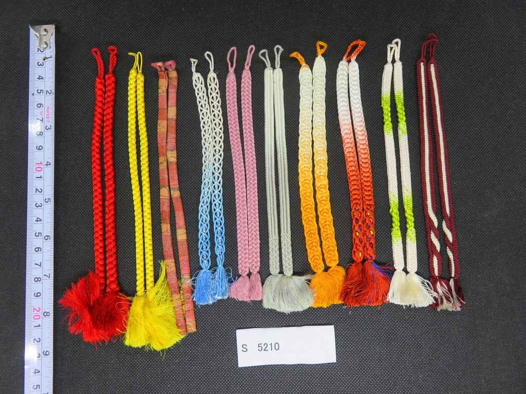 S#5210 Silk Haori Himo Flat Braid 10pcs Bundle Pack