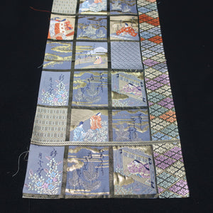 BB10022AC Silk Obi Fabric Heian Princess Dark Blue 50.8x11.0in(129x28cm)