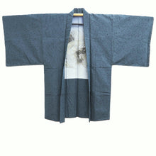 Load image into Gallery viewer, Men&#39;s Haori Vintage(1950-1980) Dark Blue Dragon Silk #10410A2
