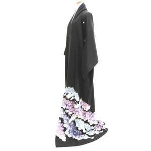 Tomesode Black Crane Birds Silk #10391F5