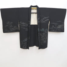 Load image into Gallery viewer, Haori Jacket Vintage(1950-1980) Black Mountain Landscape Silk #9862B2
