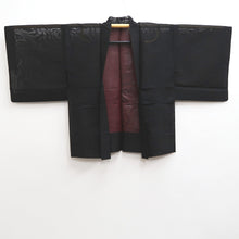 Load image into Gallery viewer, Haori Jacket Vintage(1950-1980) Black Wine red See-Through Ryusui Silk #10229E2
