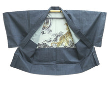 Load image into Gallery viewer, Men's Haori Vintage(1950-1980) Blue Black Dragon Tiger Silk #10638C4
