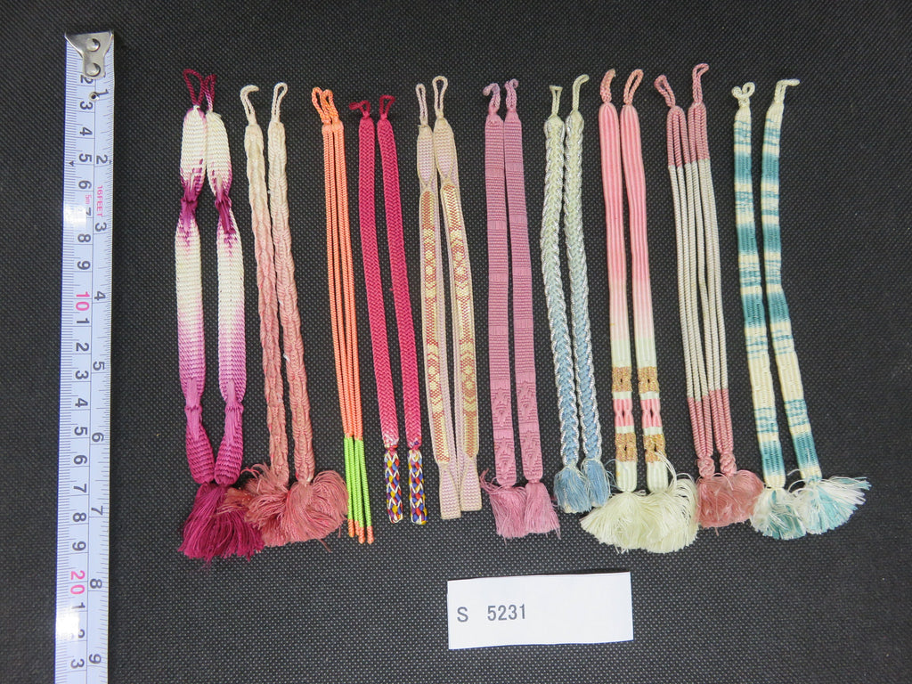 S#5231 Silk Haori Himo Flat Braid 10pcs Bundle Pack