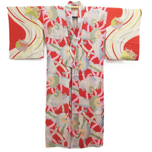 Juban Vintage(1920-1950) Red Phoenix Silk #10377F4