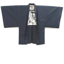 Load image into Gallery viewer, Men&#39;s Haori Vintage(1950-1980) Grayish Black Dragon Silk #10282E4
