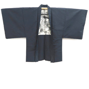 Men's Haori Vintage(1950-1980) Grayish Black Dragon Silk #10282E4