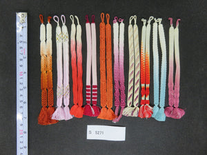 S#5271 Silk Haori Himo Flat Braid 10pcs Bundle Pack