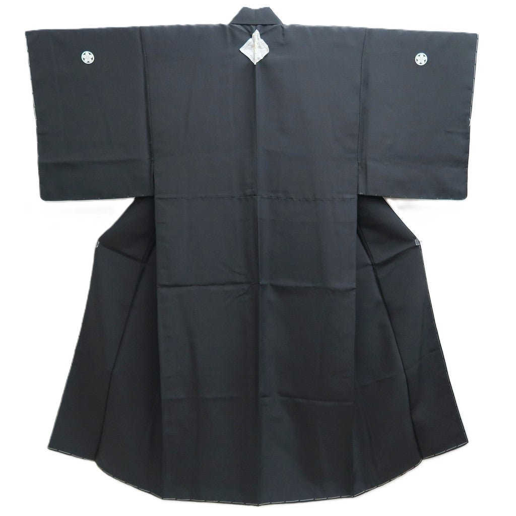 Men's Kimono Black Montsuki Silk #10460A4