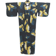 Load image into Gallery viewer, Yukata Grayish Black Butterfly Cotton #10745D3
