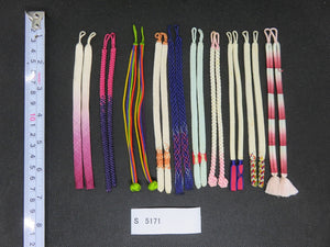S#5171 Silk Haori Himo Flat Braid 10pcs Bundle Pack