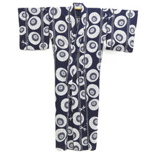 Load image into Gallery viewer, Yukata Vintage(1950-1980) Navy Dragonfly Bangasa Umbrella Cotton #10483A5
