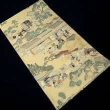 Load image into Gallery viewer, Fukuro Obi Gold Landscape Kizoku Samurai Silk BB333V9
