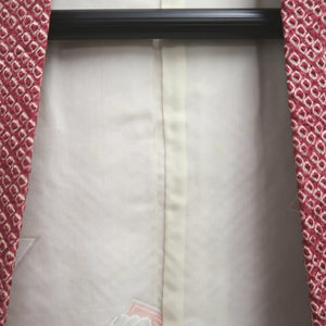 Haori Jacket Vintage(1950-1980) Light Red Shibori Peony Silk #10079D1