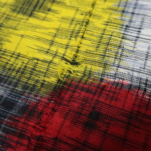 KK1473A2 Silk Kimono Fabric Vintage(1950-1980) Meisen Yellow Gray 57.1x12.2in(145x31cm)
