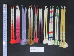 S#5311 Silk Haori Himo Flat Braid 10pcs Bundle Pack