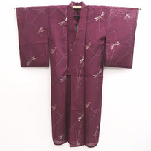 Load image into Gallery viewer, Kimono Vintage(1950-1980) Magenta See-Through Dragonfly Silk #10272E4
