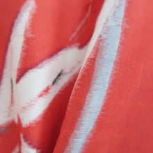 Load image into Gallery viewer, Kimono Vintage(1920-1950) Red Meisen Bamboo Silk #10765D4
