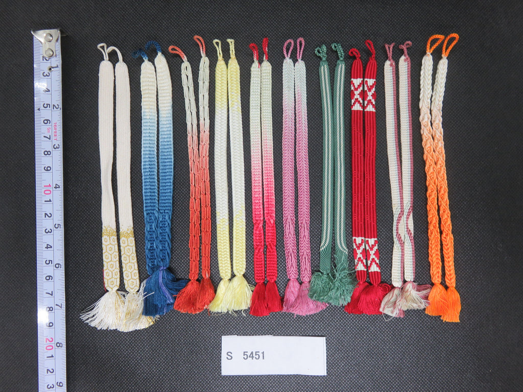 S#5451 Silk Haori Himo Flat Braid 10pcs Bundle Pack