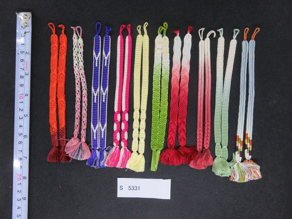 S#5331 Silk Haori Himo Flat Braid 10pcs Bundle Pack