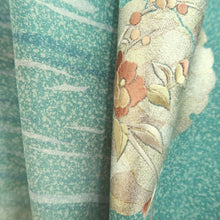 Load image into Gallery viewer, Kimono Light Green Fully Embroidered Camellia Silk #9655J2
