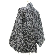 Load image into Gallery viewer, Haori Jacket Vintage(1950-1980) Black Full Shibori botanical Silk #10801D5
