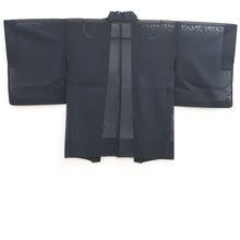 Load image into Gallery viewer, Haori Jacket Vintage(1950-1980) Blue Black Sheer Arabesque Damask Silk #10911E5
