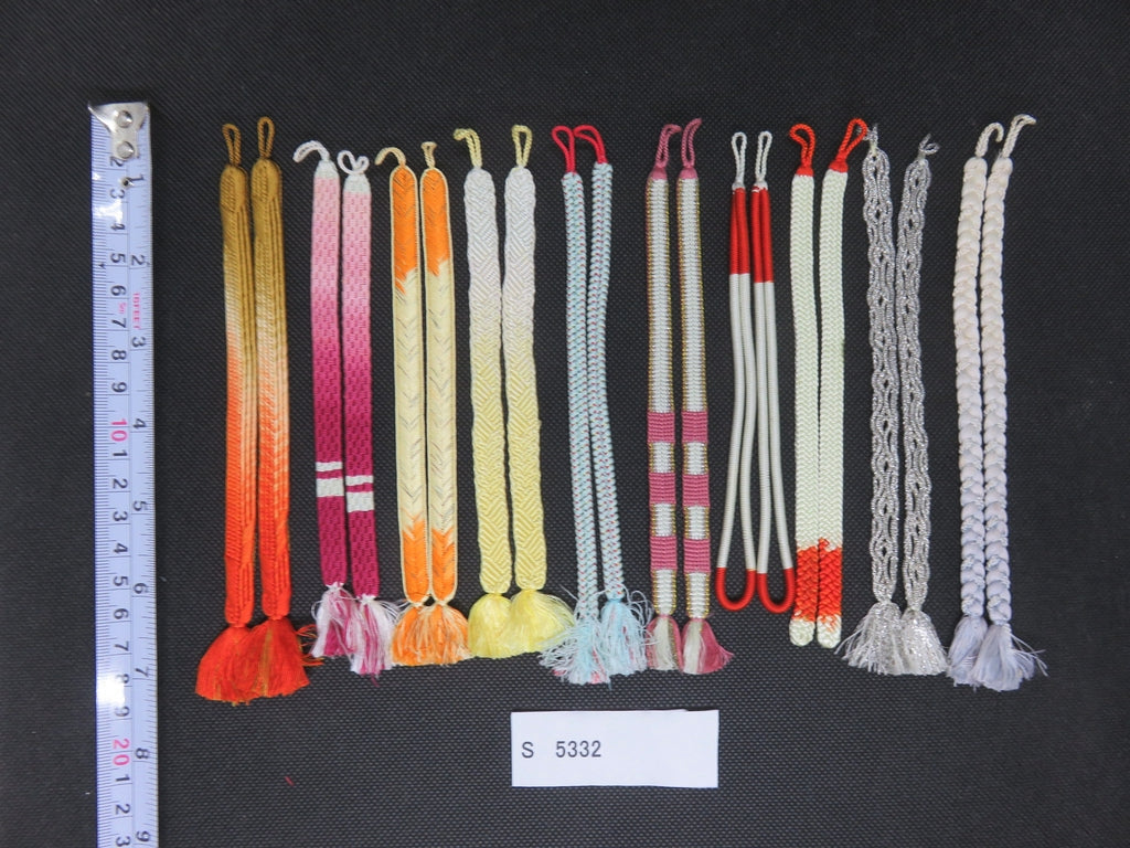 S#5332 Silk Haori Himo Flat Braid 10pcs Bundle Pack