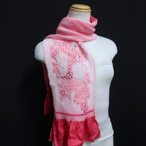 Silk Japanese Obiage Shibori Light Pink 51.2x7.1in(130x18cm) A#10004