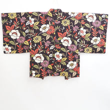 Load image into Gallery viewer, Haori Jacket Blackish Brown Floral pattern Silk #10941F1

