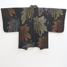 Load image into Gallery viewer, Haori Jacket Vintage(1950-1980) Black Gold Chrysanthemum Silk #9752A3
