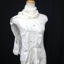Load image into Gallery viewer, Silk Japanese Obiage Crane Birds White 58.3x4.7in(148x12cm) A#10024
