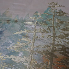 Load image into Gallery viewer, BB10102AG Silk Obi Fabric Vintage(1950-1980) Forest White 100.4x10.6in(255x27cm)

