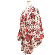 Load image into Gallery viewer, Haori Jacket Vintage(1950-1980) White Red Black Flower Silk #10841E2
