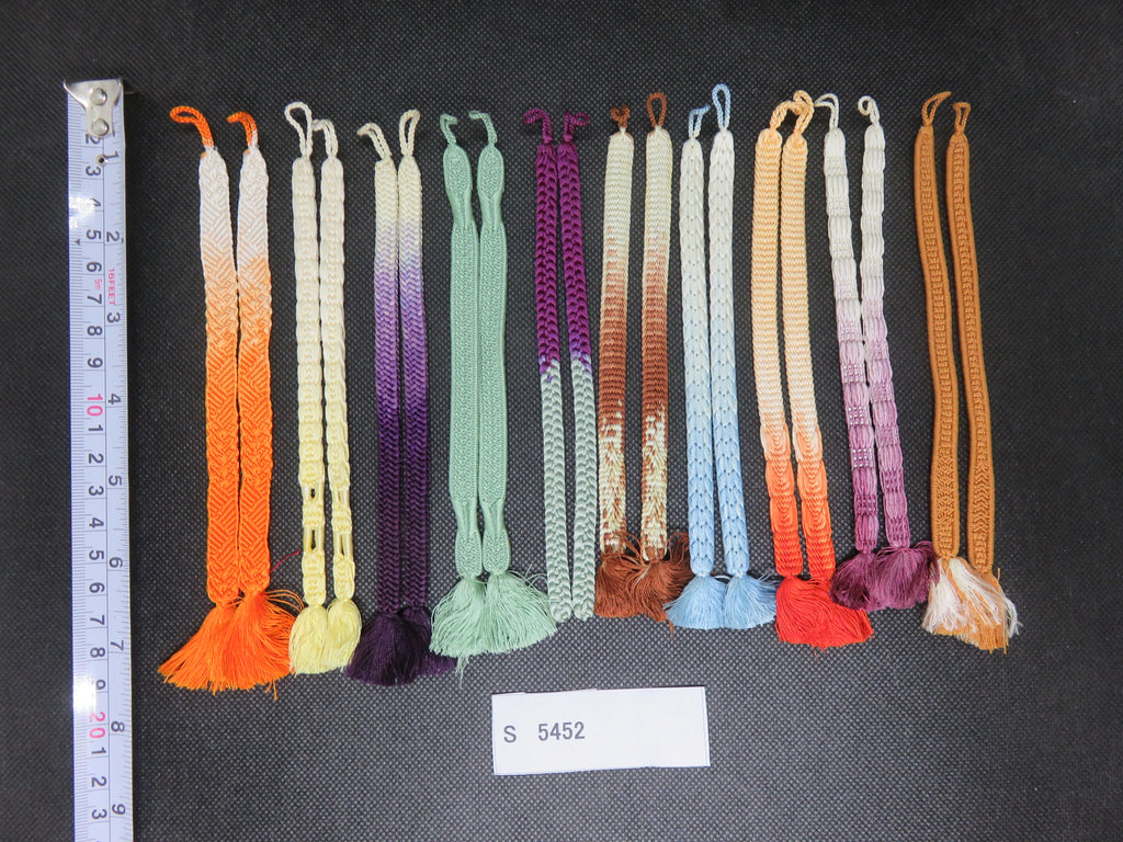 S#5452 Silk Haori Himo Flat Braid 10pcs Bundle Pack