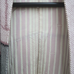 Haori Jacket Vintage(1950-1980) Black Pink Shibori Plum blossom Branch Silk #10049C5