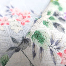 Load image into Gallery viewer, CC1002C1 Silk 8pcs Bundle Kimono Fabric Flower Navy White 55.1x5.9in(140x15cm)
