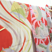 Load image into Gallery viewer, Juban Vintage(1920-1950) Red Phoenix Silk #10377F4
