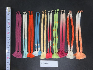 S#5492 Silk Haori Himo Flat Braid 10pcs Bundle Pack