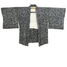 Load image into Gallery viewer, Haori Jacket Vintage(1950-1980) Black Full Shibori botanical Silk #10801D5
