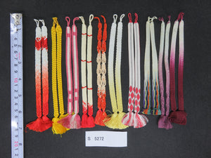 S#5272 Silk Haori Himo Flat Braid 10pcs Bundle Pack